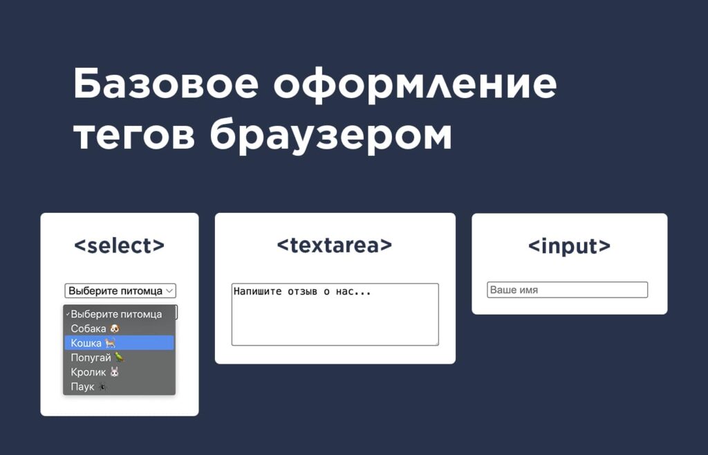 стандартное оформление тегов